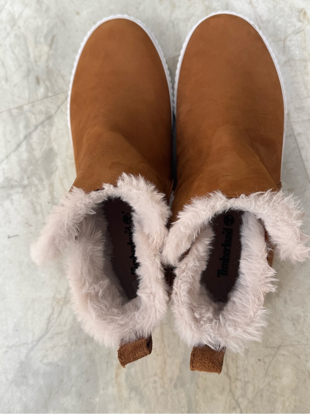 Timberland Brown Suede Faux Fur Slip On Sneakers Womens Size 8 - Picture 6 of 12